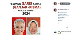 Beredar gambar Ganjar Pranowo dan Tri Rismaharini (Risma) yang dipasangkan untuk 2024