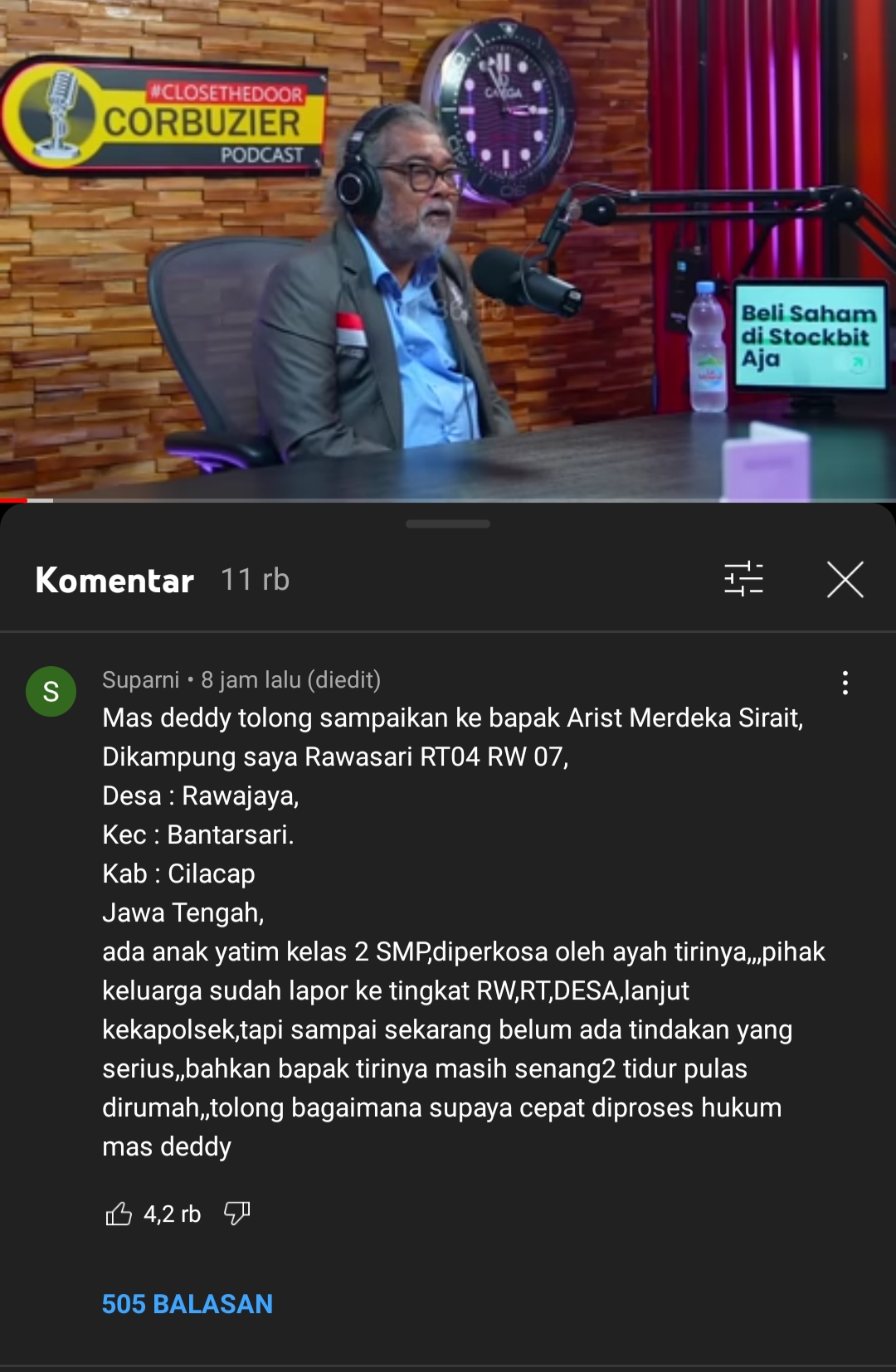 Warganet Adukan Anak Yatim Cilacap Diperkosa Ayah Tiri Di Podcast Deddy Corbuzier